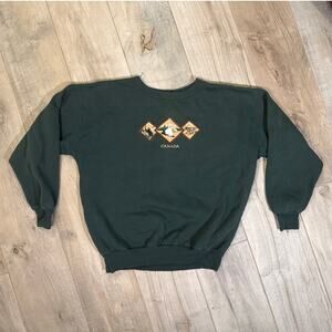 Vintage Crewneck Sweatshirt Canada Nature Eagle Bear Mens Size Large